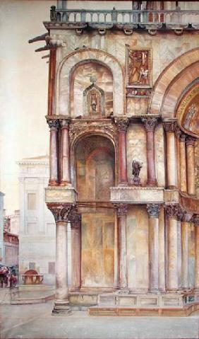 Corner of the Facade of St. Mark's Basilica, Venice 1870  on