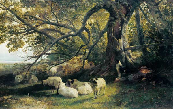 Resting Flock von John William Bottomley