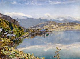 The Lake of Lucerne, Mount Pilatus in the Distance 1857