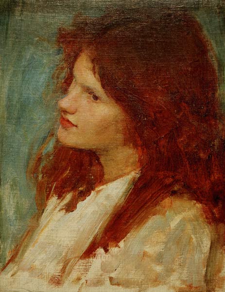 J.W.Waterhouse / Head of a Girl von John William Waterhouse