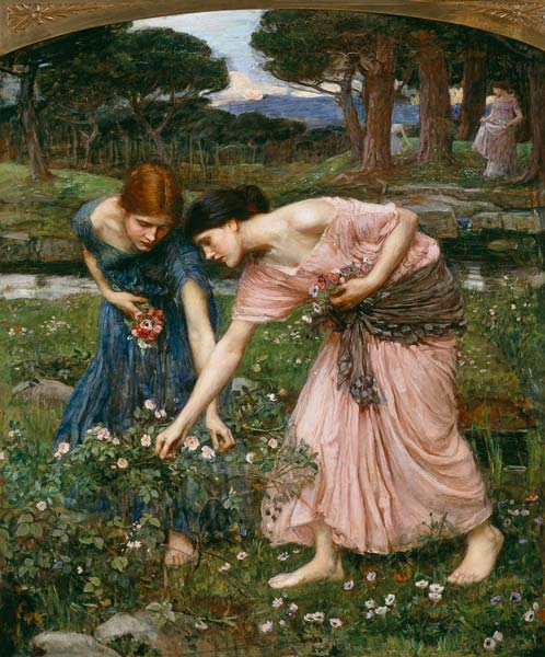 'Gather Ye Rosebuds While Ye May' von John William Waterhouse