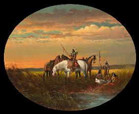 A Halt on the Prairie for a Smoke 1870