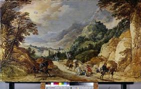 Landschaft mit der Bekehrung des Paulus Wohl 1620e