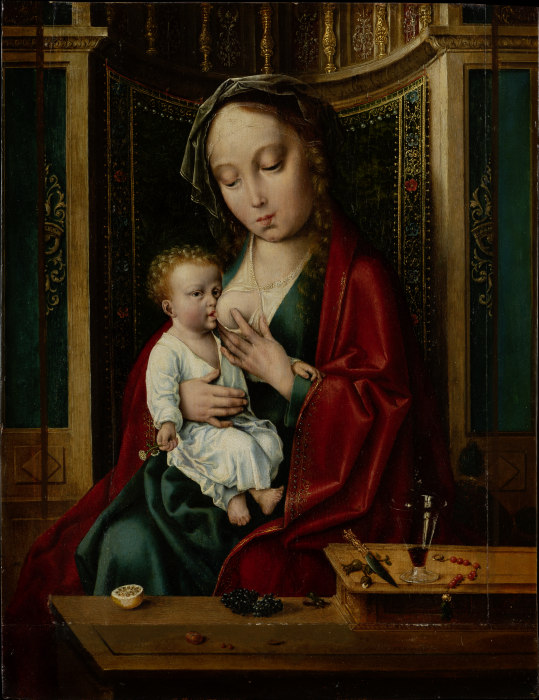 Madonna mit Kind in einer Nische - Joos van Cleve als Kunstdruck oder