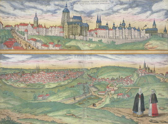 Map of Prague, from 'Civitates Orbis Terrarum' by Georg Braun (1541-1622) and Frans Hogenberg (1535- von Joris Hoefnagel