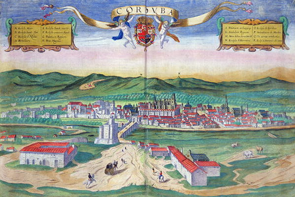 Map of Cordoba, from 'Civitates Orbis Terrarum' by Georg Braun (1541-1622) and Frans Hogenberg (1535 von Joris Hoefnagel