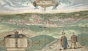 Map of Cracow, from 'Civitates Orbis Terrarum' by Georg Braun (1541-1622) and Frans Hogenberg (1535- 20th