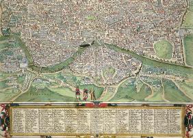 Map of Rome, from 'Civitates Orbis Terrarum' by Georg Braun (1541-1622) and Frans Hogenberg (1535-90 1879