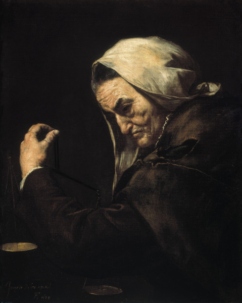 J.De Ribera / The old usurer von José (auch Jusepe) de Ribera