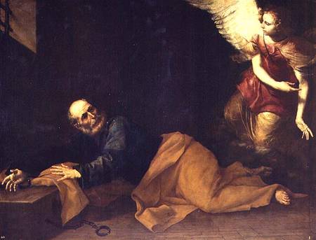 St. Peter Freed by an Angel von José (auch Jusepe) de Ribera