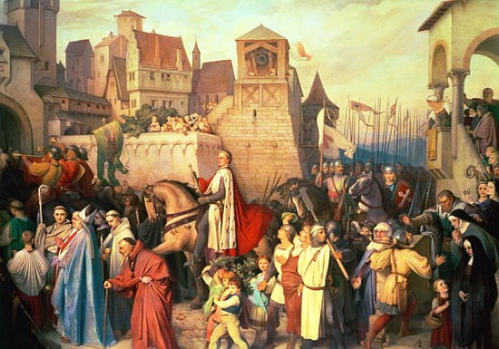 Duke Leopold the Glorious (1176-1230) enters Vienna on his return from the Crusades von Josef Mathias Trenkwald