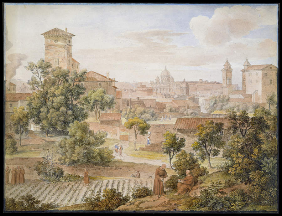 Blick auf Rom von St. Isidor von Joseph Anton Koch