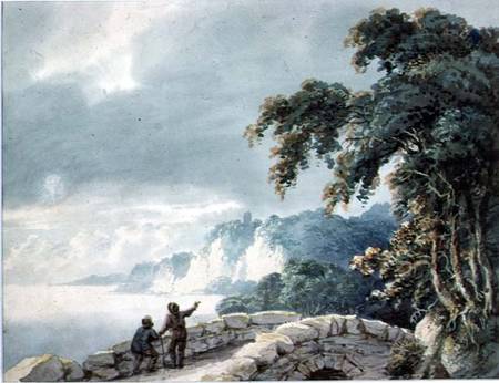 Landscape with Trees, Bridge and Figures von Joseph Barber