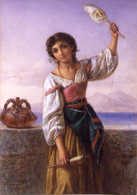 Young Girl with a Distaff von Joseph Bouvier