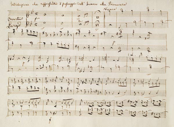 Ouverture from the score of ''Spring'', from the oratorio ''The Seasons'', first performed April von Joseph Haydn