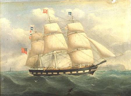 An English Square-Rigged Ship off the Coast von Joseph Heard