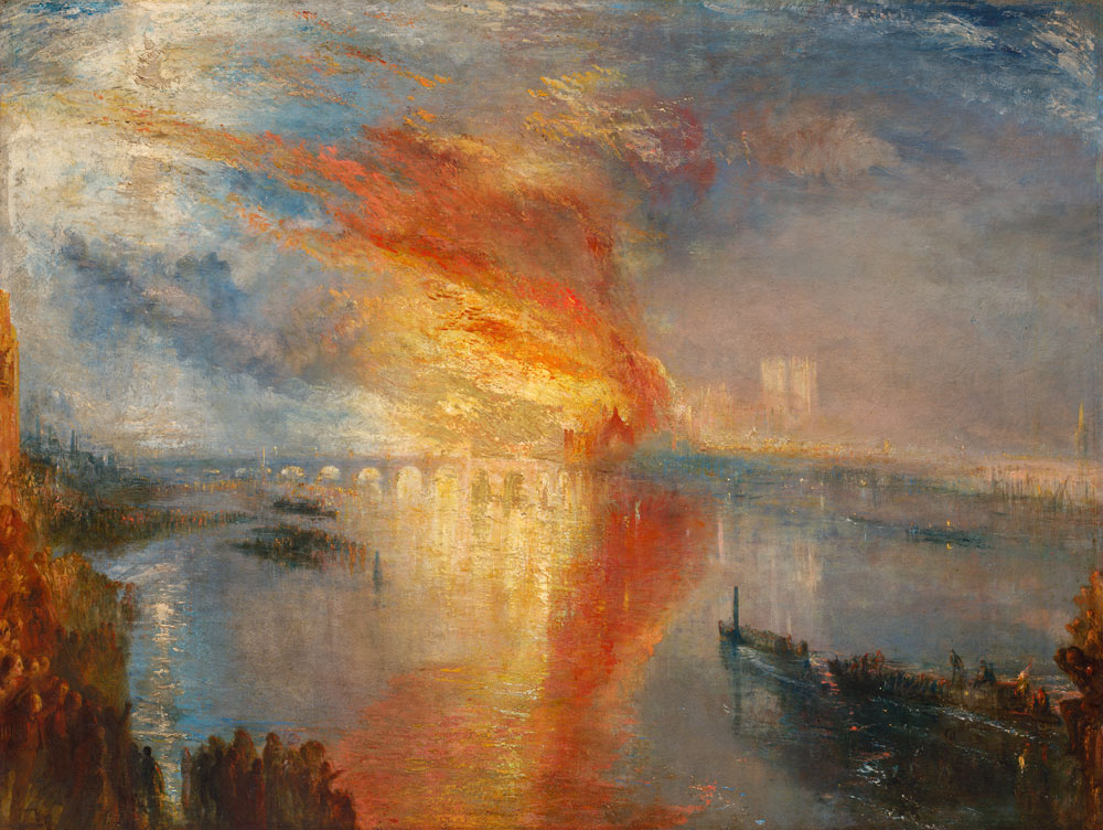 Der Brand des Parlamentsgebäudes, 16. Oktober 1834 von William Turner