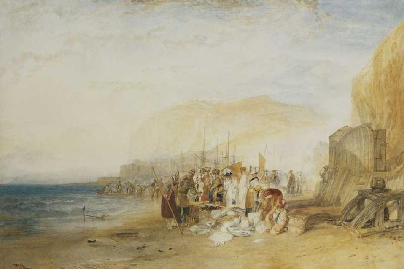 Hastings: Frühmorgendlicher Fischmarkt am Strand von William Turner
