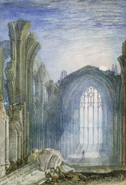 Melrose Abbey: eine Illustration zu Sir Walter Scotts 'The Lay of the Last Minstrel'. von William Turner