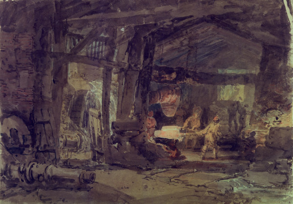 W.Turner / An Iron Foundry / c.1797/98 von William Turner