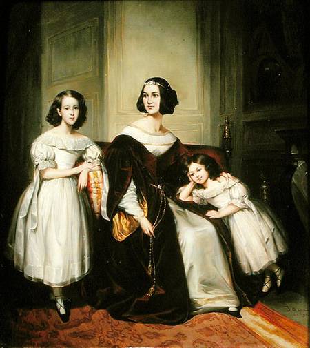 Madame de Nonjon and her Two Daughters von Joseph Nicolas Jouy