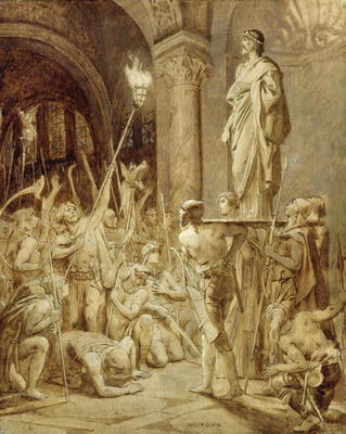 Clovis (465-511) Carried on his Shield (oil on canvas) von Joseph Paul Blanc