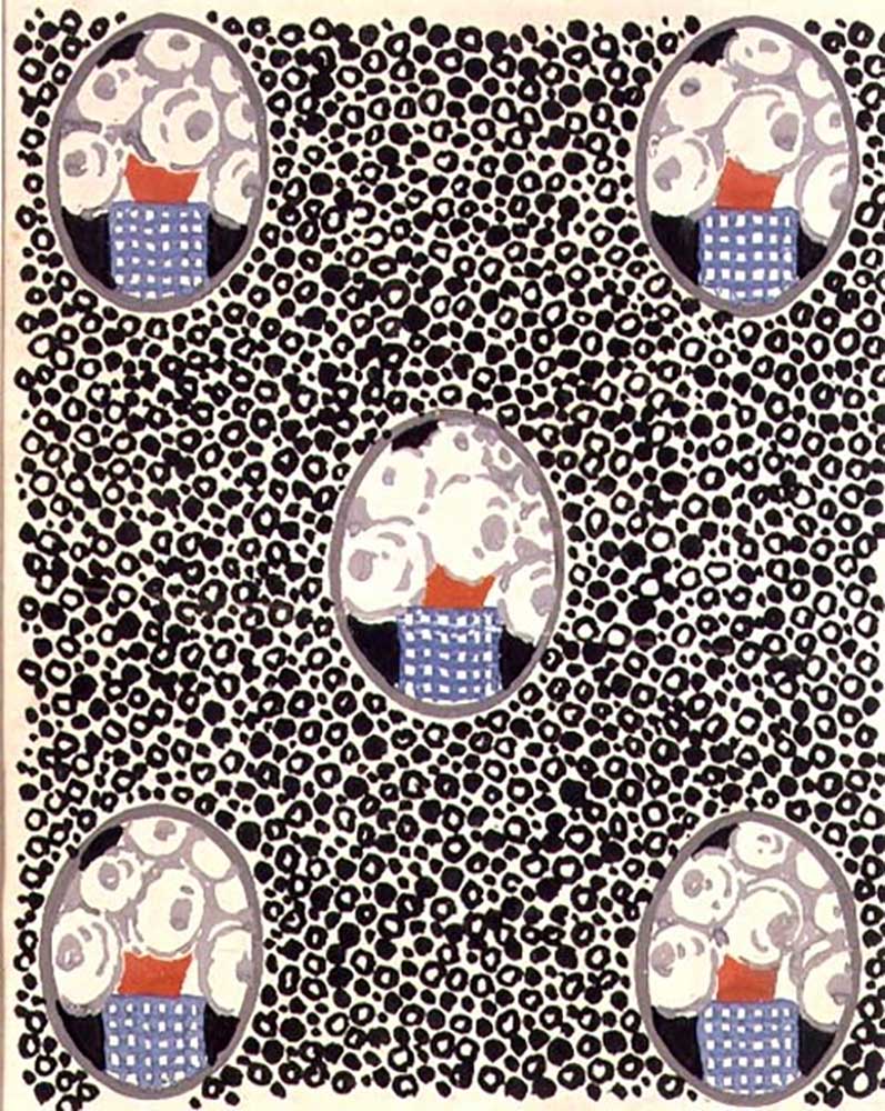 Entwurf für bedrucktes Textil, um 1920 von Joseph Percy Bilbie
