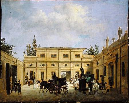 Carriages in the Courtyard of the Chateau de Neuilly von Joseph Swebach-Desfontaines