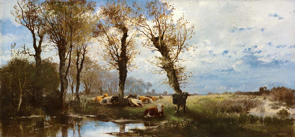 Landschaft mit Viehherde von Joseph Wenglein