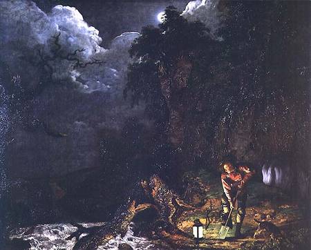 The Earthstopper on the Banks of the Derwent von Joseph Wright of Derby