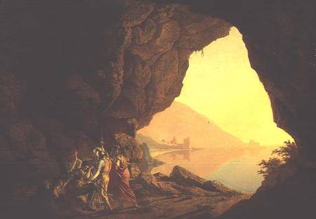 A Grotto in the Kingdom of Naples, with Banditti von Joseph Wright of Derby