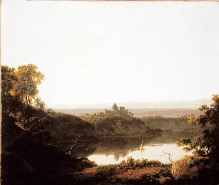 Lake Nemi with a view of Castle Gandolpho von Joseph Wright of Derby