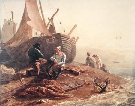 Fishermen Mending their Nets von Joshua Cristall