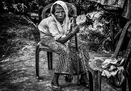 Ältere Rohingya-Flüchtlingsfrau.