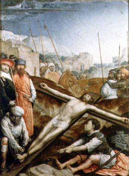 Christ Raised on the Cross von Juan  de Flandes