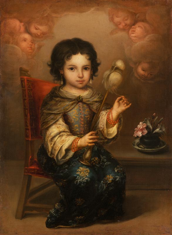 Die kindliche Maria am Spinnrocken von Juan de Ruelas