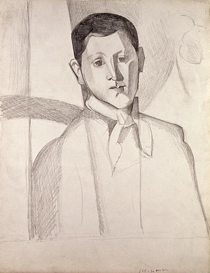 Portrait after Cezanne (crayon on paper) von Juan Gris