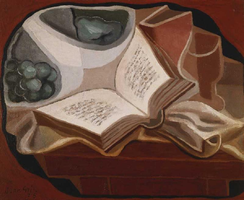 Stilleben mit Buch und Obstschüssel (Livre et Compotier) von Juan Gris