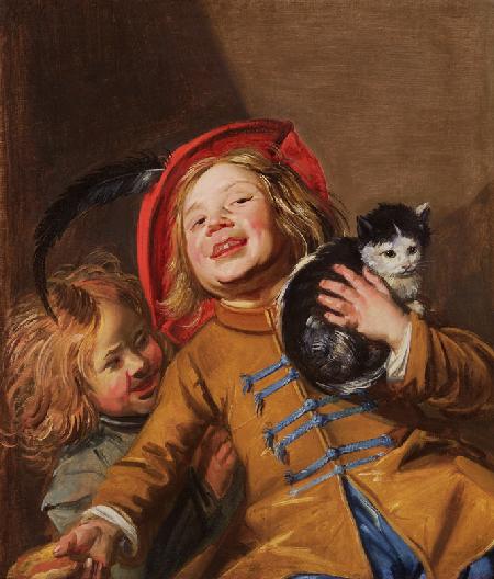 Laughing Children with a Cat 1629