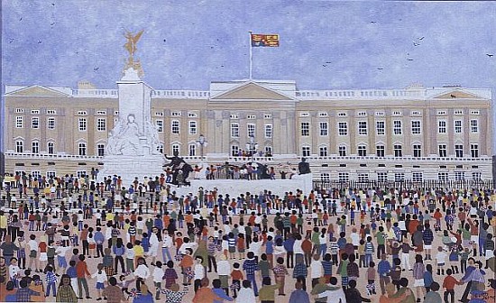 Crowds around the Palace, 1995 (w/c)  von Judy  Joel