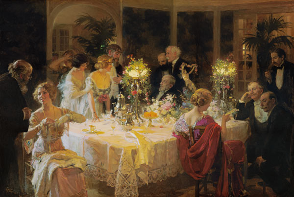 Das Ende des Dinners von Jules Alexandre Grün