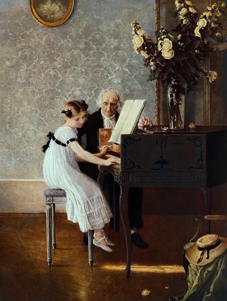 Die erste Klavierstunde von Jules Alexis Muenier