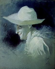 Bildnis des Schauspielers Georges Wague als Pierrot. von Jules Chéret