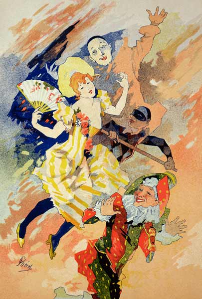 Reproduction of a poster for a pantomime, 1891 (colour litho) von Jules Chéret