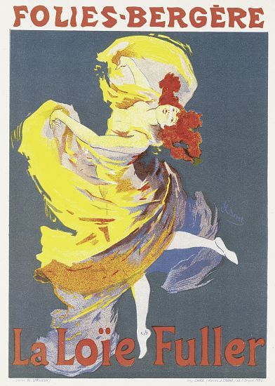 Poster advertising a dance performance by Loie Fuller at the Folies-Bergere von Jules Chéret