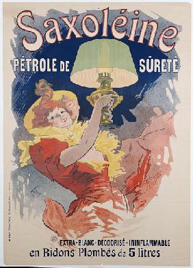 Poster advertising 'Saxoleine', safety lamp oil 1901