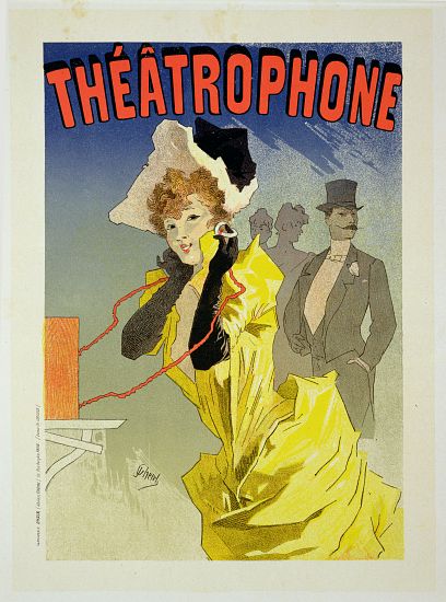 Reproduction of a poster advertising 'Theatrophone' von Jules Chéret