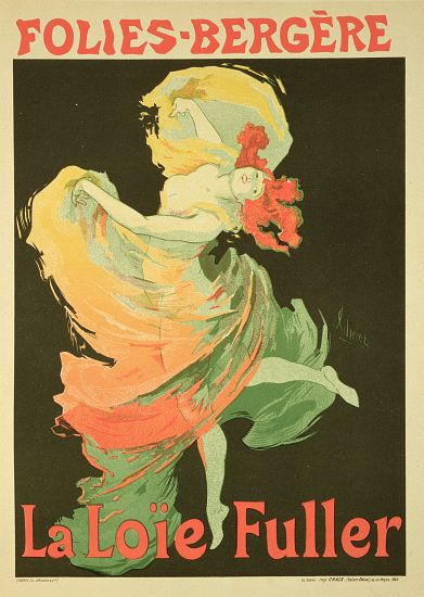Reproduction of a Poster Advertising 'Loie Fuller' at the Folies-Bergere von Jules Chéret