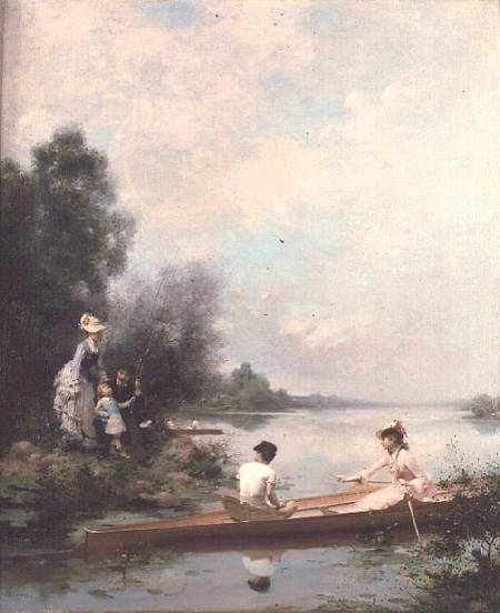 Boating on the River von Jules Frederic Ballavoine