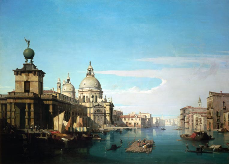 Entrance to the Grand Canal, Venice, with the Church of Santa Maria della Salute von Jules Romain Youant